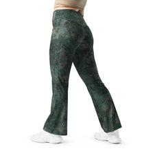 Load image into Gallery viewer, Glitter Grunge Bottle Green Flare leggings