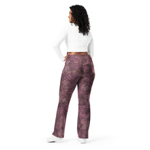 Load image into Gallery viewer, Glitter Grunge Burgundy Flare leggings