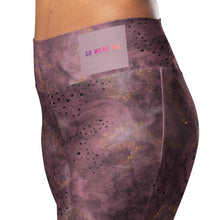 Load image into Gallery viewer, Glitter Grunge Burgundy Flare leggings
