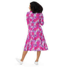 Load image into Gallery viewer, Flowah Powah Pink long sleeve midi dress
