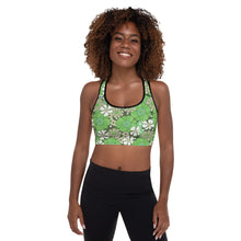 Ladda upp bild till gallerivisning, Flowah Powah Green Padded Sports Bra