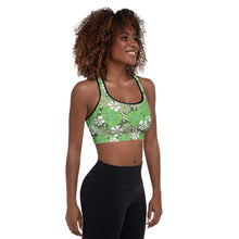 Ladda upp bild till gallerivisning, Flowah Powah Green Padded Sports Bra