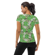 Load image into Gallery viewer, Flowah Powah Green Women's Athletic T-Shirt