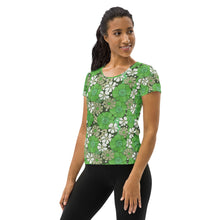 Load image into Gallery viewer, Flowah Powah Green Women's Athletic T-Shirt