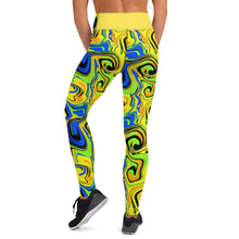 Load image into Gallery viewer, Twirly Yellow Yoga Leggings