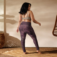 Load image into Gallery viewer, Glitter Grunge Burgundy Yoga Leggings