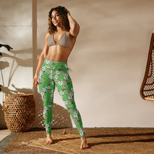 Load image into Gallery viewer, Flowah Powah Green Yoga Leggings