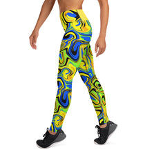 Load image into Gallery viewer, Twirly Yellow Yoga Leggings