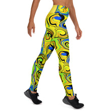 Load image into Gallery viewer, Twirly Yellow Yoga Leggings