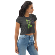 Load image into Gallery viewer, Blackberries Anthracite Crop Tee