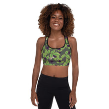 Load image into Gallery viewer, Blackberries Anthracite Padded Sports Bra