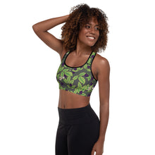 Load image into Gallery viewer, Blackberries Anthracite Padded Sports Bra