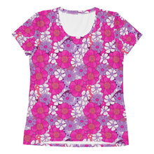 Load image into Gallery viewer, Flowah Powah Pink Women's Athletic T-Shirt