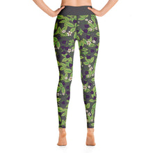 Load image into Gallery viewer, Blackberries Anthracite Yoga Leggings