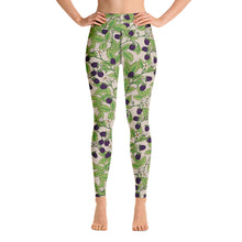 Load image into Gallery viewer, Blackberries Creme Yoga Leggings