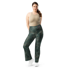 Load image into Gallery viewer, Glitter Grunge Bottle Green Flare leggings
