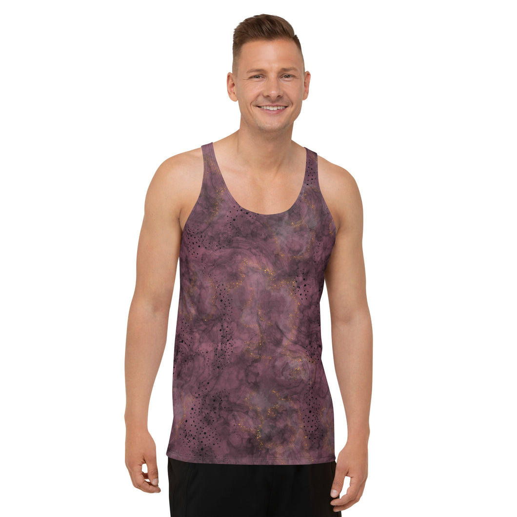 Glitter Grunge Burgundy Unisex Tank Top