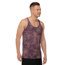 Load image into Gallery viewer, Glitter Grunge Burgundy Unisex Tank Top
