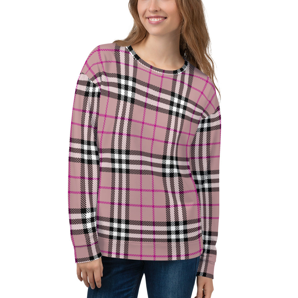 Tartan Pink Unisex Sweatshirt