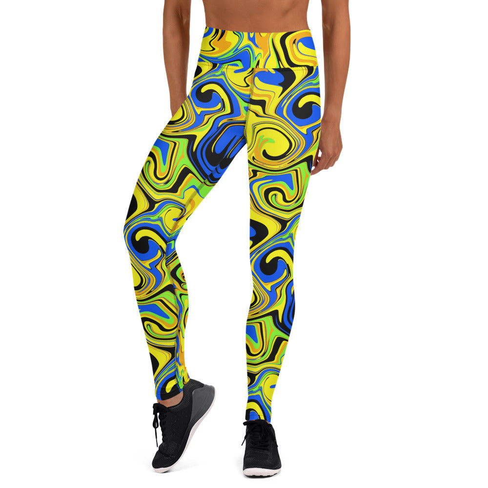 Twirly Yellow Yoga Leggings