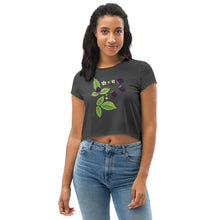 Load image into Gallery viewer, Blackberries Anthracite Crop Tee
