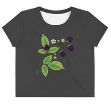 Load image into Gallery viewer, Blackberries Anthracite Crop Tee
