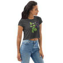 Load image into Gallery viewer, Blackberries Anthracite Crop Tee
