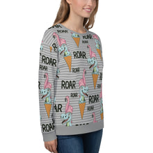 Load image into Gallery viewer, Roar Gray Striped Regular Sweatshirt
