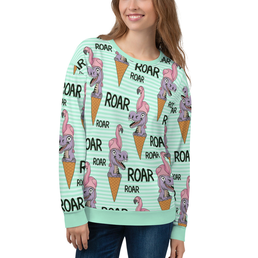 Roar Mint Striped Regular Sweatshirt