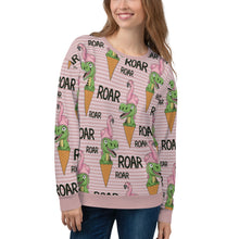 Load image into Gallery viewer, Roar pink Striped Regular Sweatshirt
