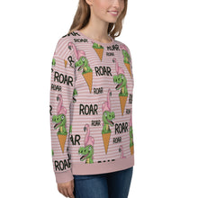 Load image into Gallery viewer, Roar pink Striped Regular Sweatshirt
