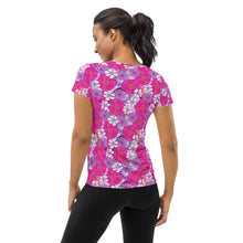 Load image into Gallery viewer, Flowah Powah Pink Women&#39;s Athletic T-Shirt
