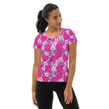 Load image into Gallery viewer, Flowah Powah Pink Women&#39;s Athletic T-Shirt
