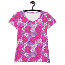 Load image into Gallery viewer, Flowah Powah Pink Women&#39;s Athletic T-Shirt
