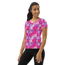 Load image into Gallery viewer, Flowah Powah Pink Women&#39;s Athletic T-Shirt
