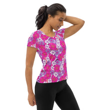 Load image into Gallery viewer, Flowah Powah Pink Women&#39;s Athletic T-Shirt
