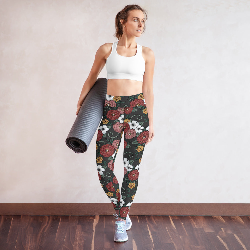 Thorned Antracite Yoga Leggings